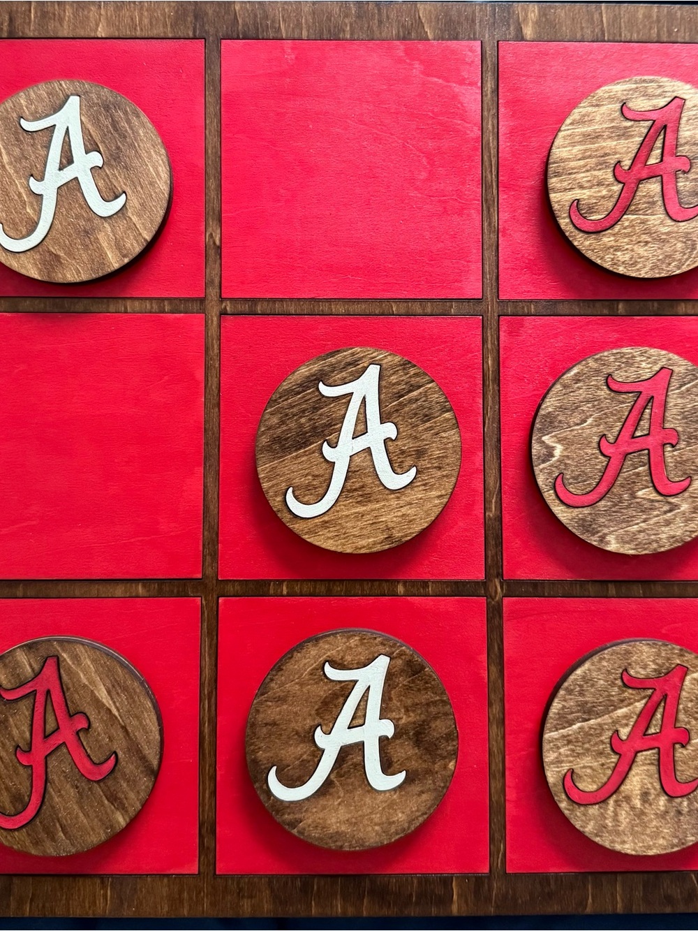 Hand made Alabama style Tic Tac Toe Board